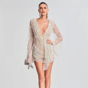 Retrofete X May Mashiah Opal Crystal Embellished Dress